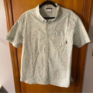 Columbia Men’s light green cactus patterned short sleeve button down